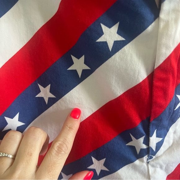 Royal & Awesome Red and White Golf Shorts with Patriotic Stripes 42 - Picture 3 of 8